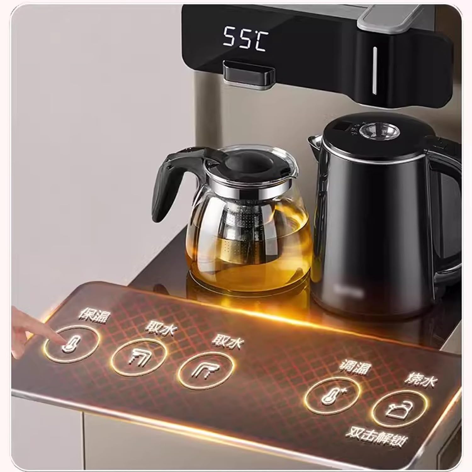Hot and Cold Water Dispenser Tea Bar Machine Household Vertical Water Dispenser Kettle Cabinet Integrated Bottom Mounted Water Bucket Fully Automatic Intelligent