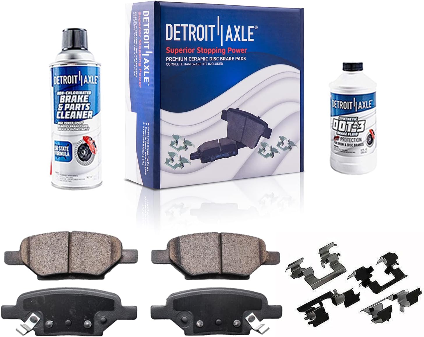 Detroit Axle - 5 Lug Rear Brake Kit for Chevrolet Cobalt HHR Malibu Pontiac G5 G6 Pursuit Saturn Aura Ion, 10.63'' inch Drilled & Slotted Brake Rotors Ceramic Brake Pads Disc Brake Calipers