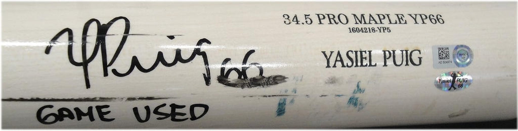 Yasiel Puig Official Major League Game Used Baseball Bat Old Hickory Dodgers 974