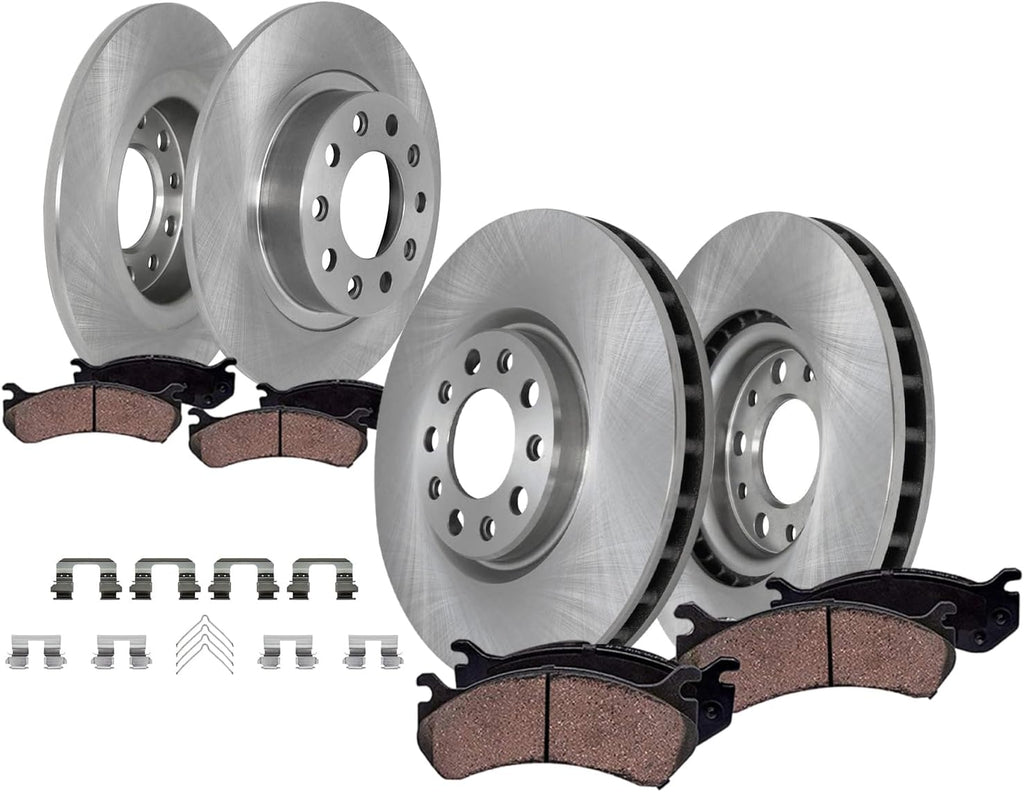 Detroit Axle - Brake Kit for 2013 2014 2015 2016 Dodge Dart, Disc Brake Rotors Ceramic Brakes Pads with Hardware Replacement : 12.00' inch Front and 10.39' inch Rear Rotor