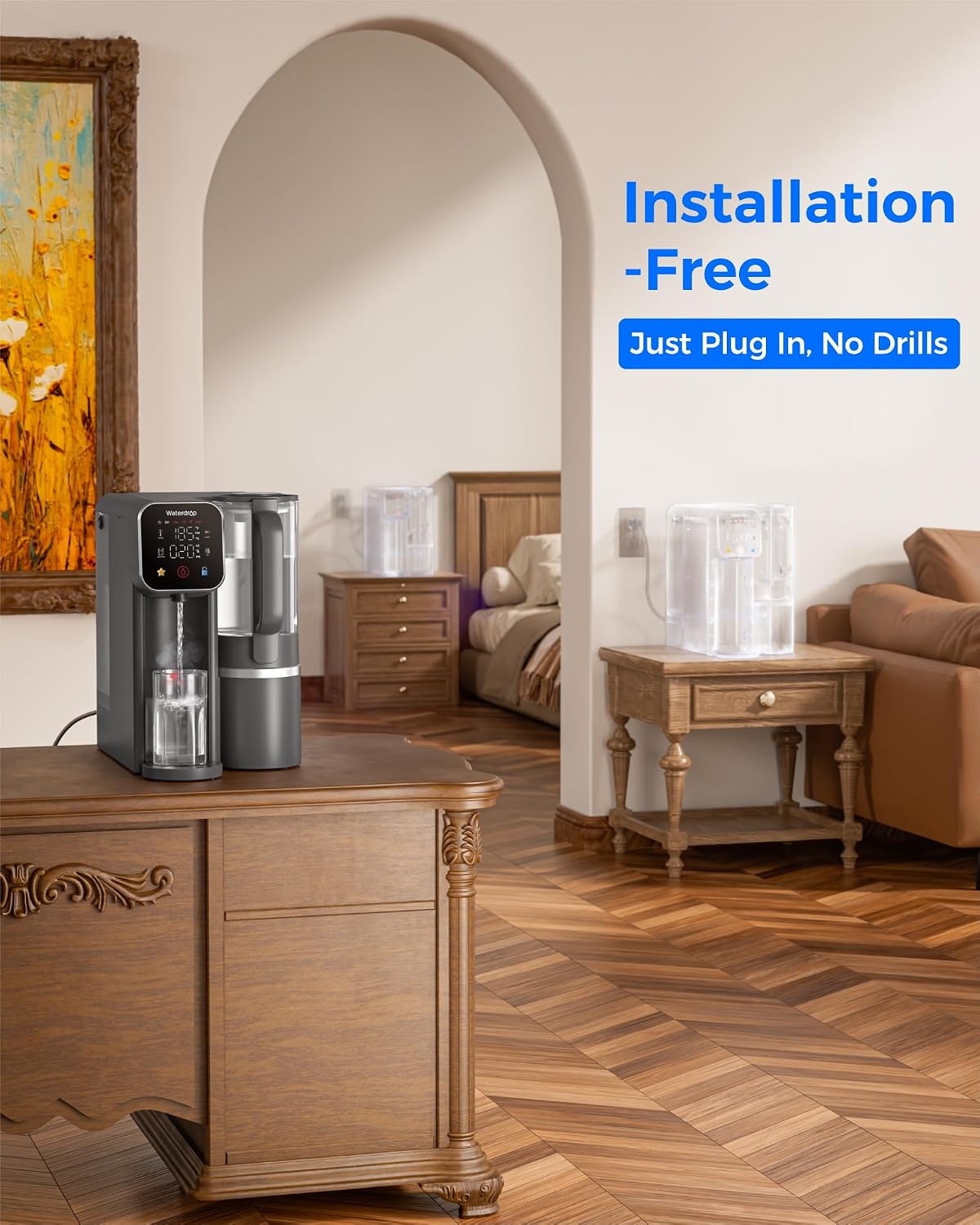Waterdrop WD-M6H Instant Hot Reverse Osmosis System Countertop Water Filter with WD-M6RF Filter, Replacement for WD-M6H, 12-Month Lifetime