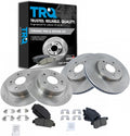 TRQ Front and Rear Ceramic Brake Pad and Rotor Set Compatible with 13-17 Honda Accord EX, 13-17 EX-L, 13-15 Sport, 13-15 Touring, 14-15 Hybrid, 14-15
