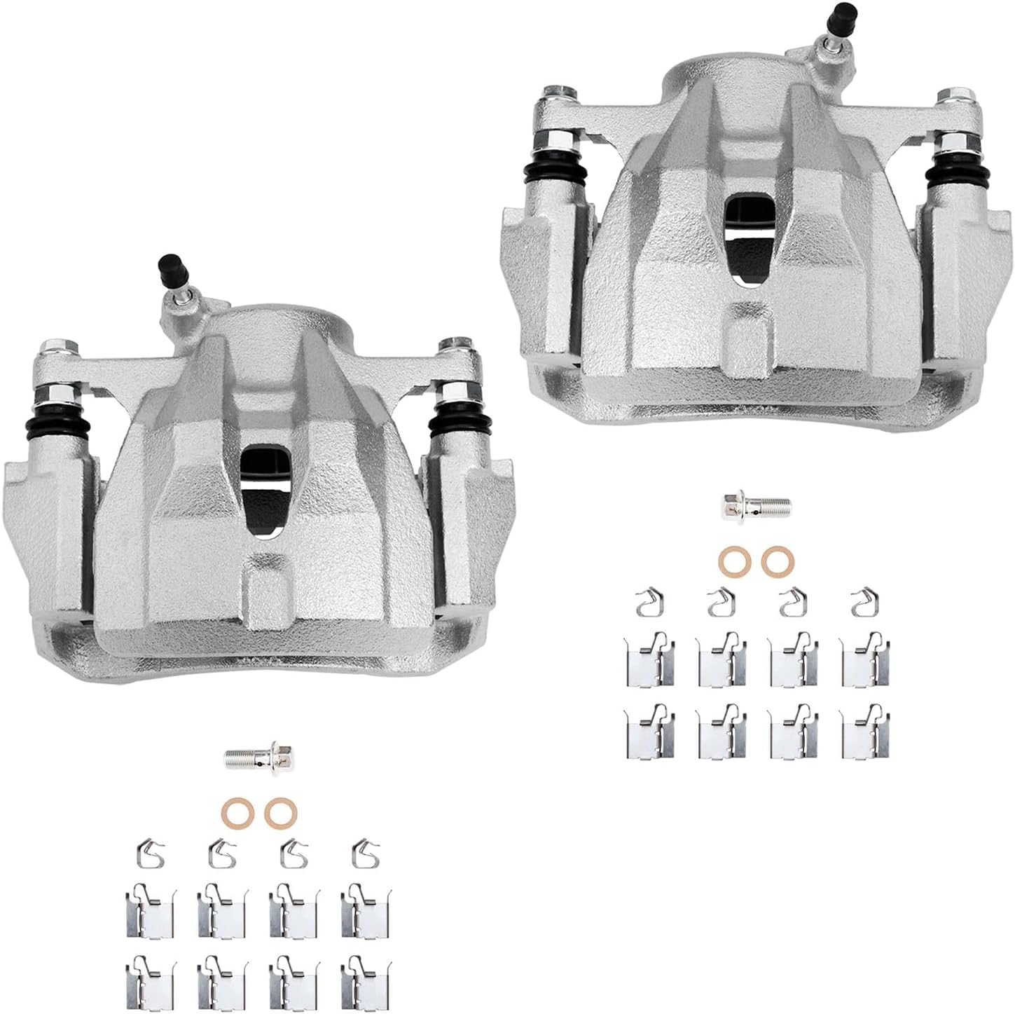 Detroit Axle - Front Brake Kit for 2009-2013 Toyota Corolla Matrix, Steering Knuckles & Wheel Bearing Hubs Drilled and Slotted Brake Rotors Ceramic Brake Pads Disc Brake Calipers Replacement