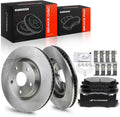 A-Premium 11.65 in (296 mm) Front Vented Disc Brake Rotors + Ceramic Pads Kit Compatible with Select Lexus & Toyota Models - Camry 2007-2017, Avalon 2008-2018, ES350 2007-2018, ES300h 2013-2018, 6 Pcs