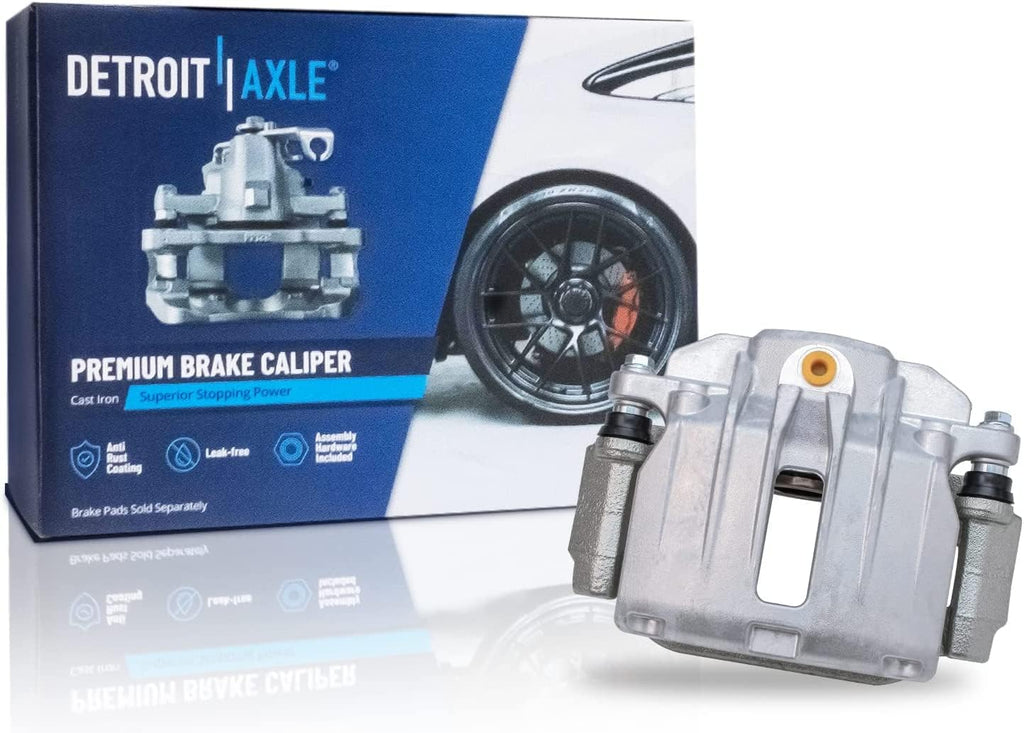 Detroit Axle - Rear Brake Kit for Chevy GMC Silverado Sierra 1500 Astro Tahoe Safari Yukon Drilled & Slotted Brake Rotors Brake Caliper Ceramic Brakes Pads Replacement