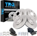 TRQ Front and Rear Brake Pad and Rotor Set Ceramic Vented Rotors Compatible with 2009-2010 Acura TSX 2008-2009 Honda Accord