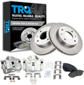 TRQ Front Brake Pad and Rotor Set Ceramic Vented Rotors Calipers Compatible with 2002 Hyundai Elantra