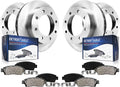 Detroit Axle - Brake Kit for 2020-2024 Chevrolet Silverado 3500 HD 2020-2024 GMC Sierra 3500 HD Disc Brake Rotors Ceramic Brakes Pads Replacement : 13.98' inch Front and Rear Rotor
