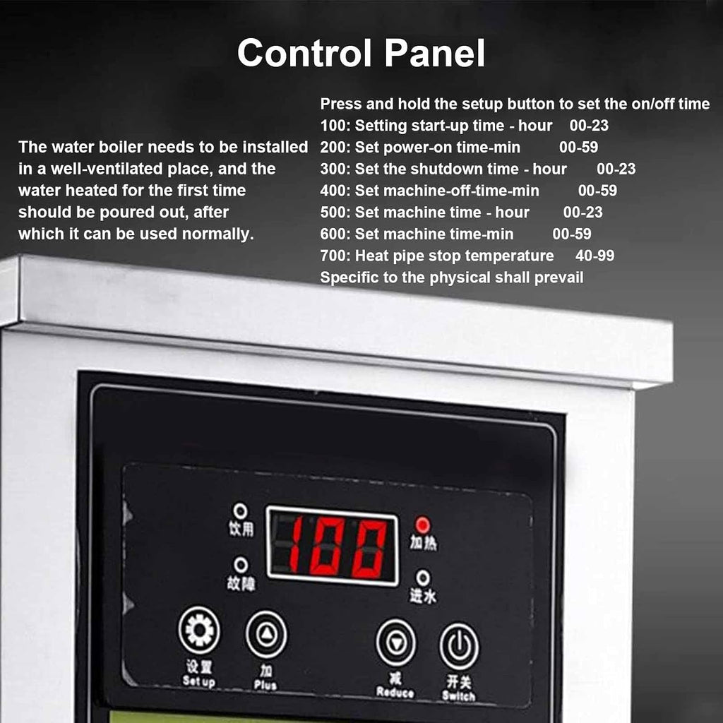 Automatic Hot Water Boiler, 2500 W Hot Water Dispenser, Adjustable Temperature, with Water Connection, Meet Daily and Commercial Boiling Water Supply Needs,Silver