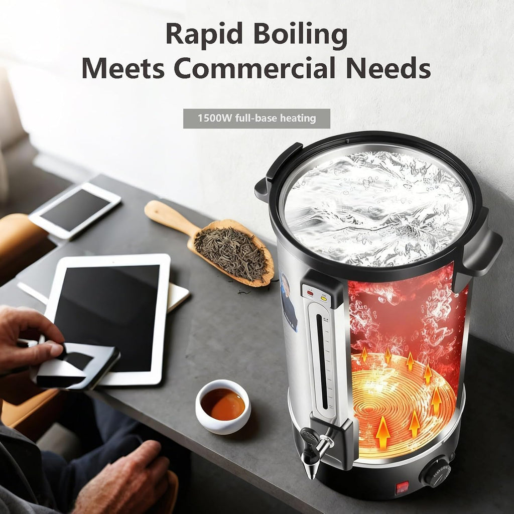 Stainless Steel Large Capacity Commercial Office Kitchen Hot Water Dispense Boiler Instant Boiling Machine Heater Electric Kettle Temperature Control 20L