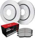 R1 Concepts Front Brake Kit Fits 2020-2024 Buick Enclave, Chevrolet Traverse; 2021-2024 Chevrolet Blazer; 2024 Chevrolet Equinox| Optimum Oep Brake Pads and Blank Brake Rotors| 12.6' Front