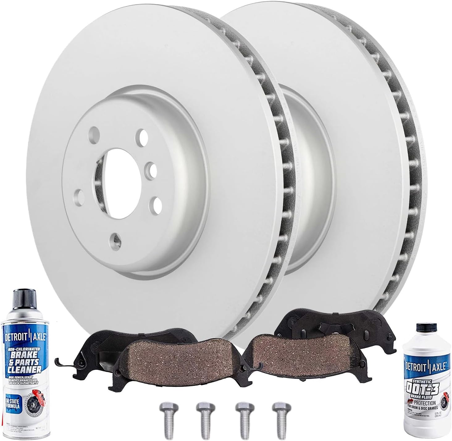 Detroit Axle - 6pc Front Brake Kit for Toyota GR Supra BMW 230i 330e 330i 430i xDrive Z4 X3 X4, Disc Brake Rotors Ceramic Brakes Pads w/Hardware Replacement: 12.99' inch Rotors