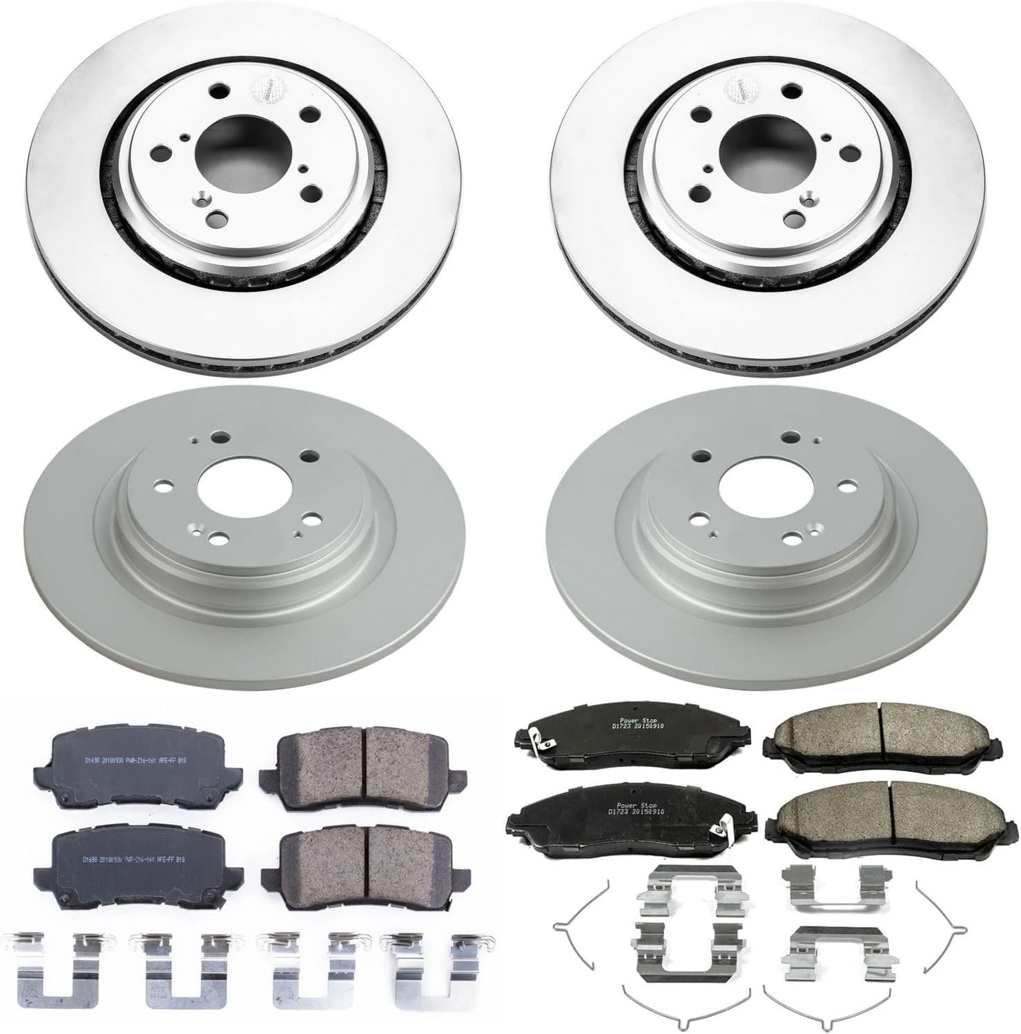PowerStop Front and Rear Brake Kit for Acura MDX 2017-20 - Fully-Coated Disc Rotors with Z17 Ceramic Brake Pads Replacement, CRK7922