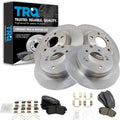 TRQ Front and Rear Brake Pad and Rotor Set Ceramic Vented Solid Rotors 11.18 in 5-Lug for 2016-2019 Hyundai Sonata 2016-2018 Kia Optima