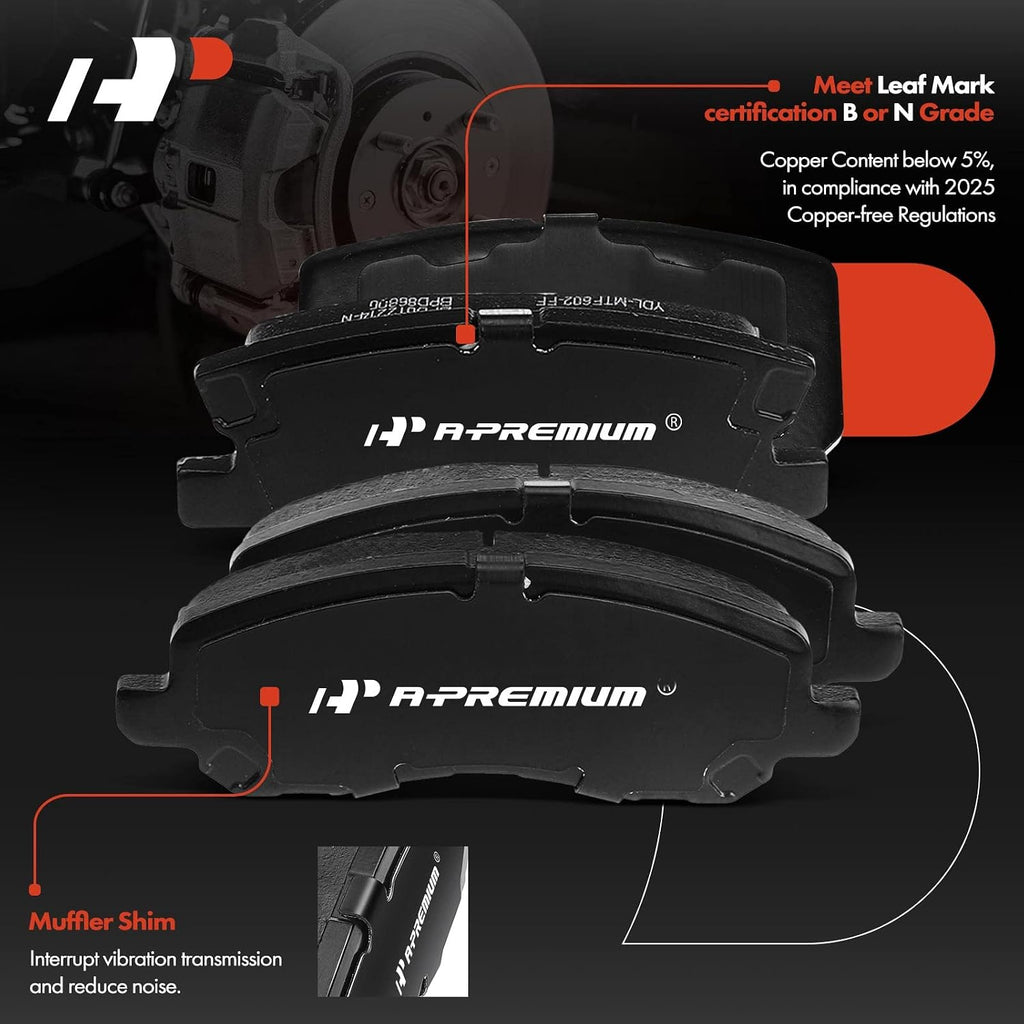 A-Premium Front and Rear Brake Rotors + Ceramic Pads Kit Compatible with Select Chrysler, Dodge, Jeep and Mitsubishi Models-200, Sebring, Compass, Lancer, Avenger, Patriot, Outlander, Outlander Sport