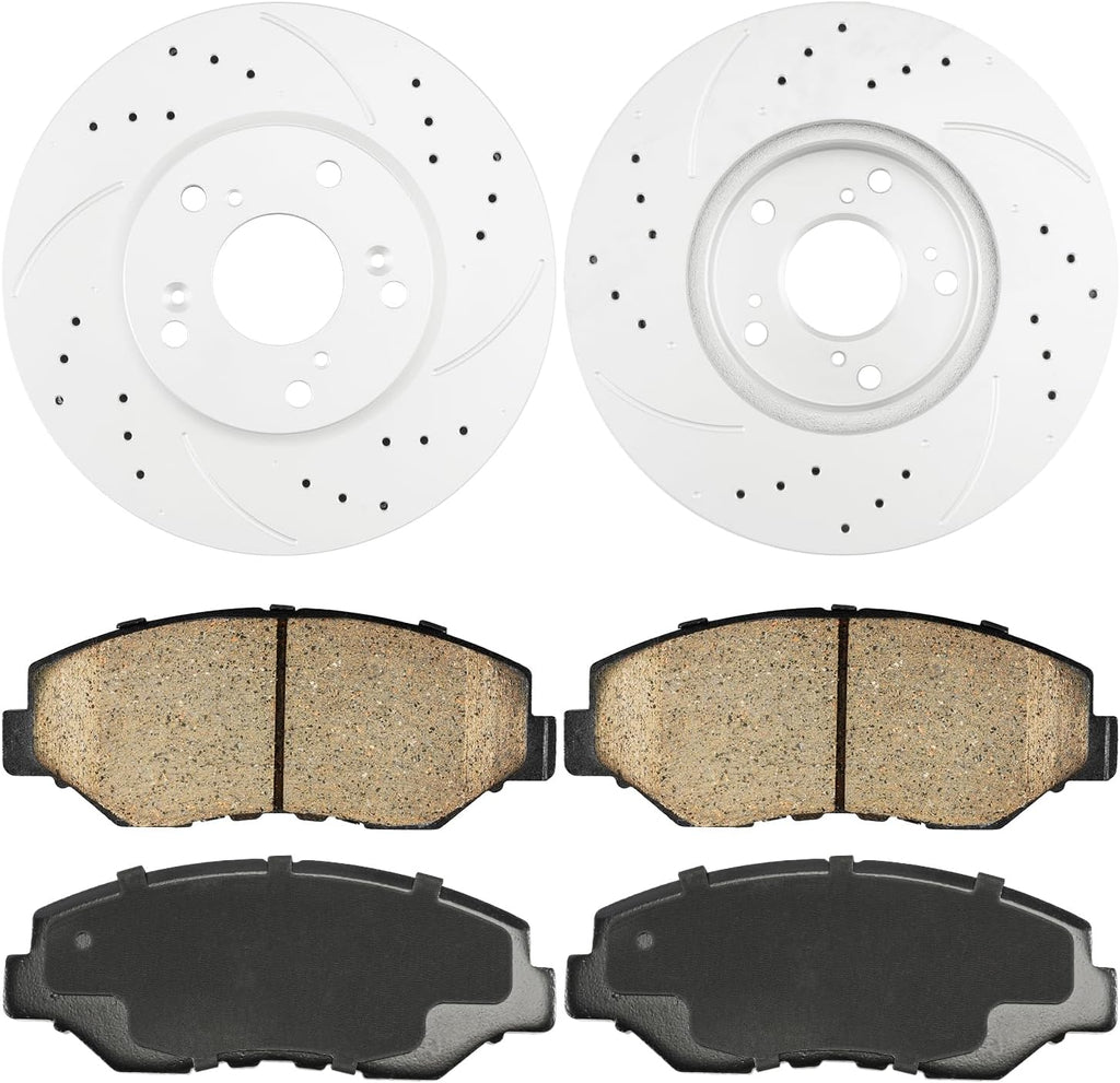 PHILTOP Front Brake Pads and Rotors kit Fit for Honda 2003-2012 2014-2017 Accord, 11' Brake kit Front Brakes Rotors Automotive Replacement Brake kits