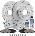 Detroit Axle - Front Brake Kit for Chevy GMC Silverado Sierra Suburban Yukon XL 1500 Avalanche Escalade [6-Lug] Drilled Slotted Brake Rotors Brakes Pads Brake Calipers Replacement : 12.99 inch Rotor