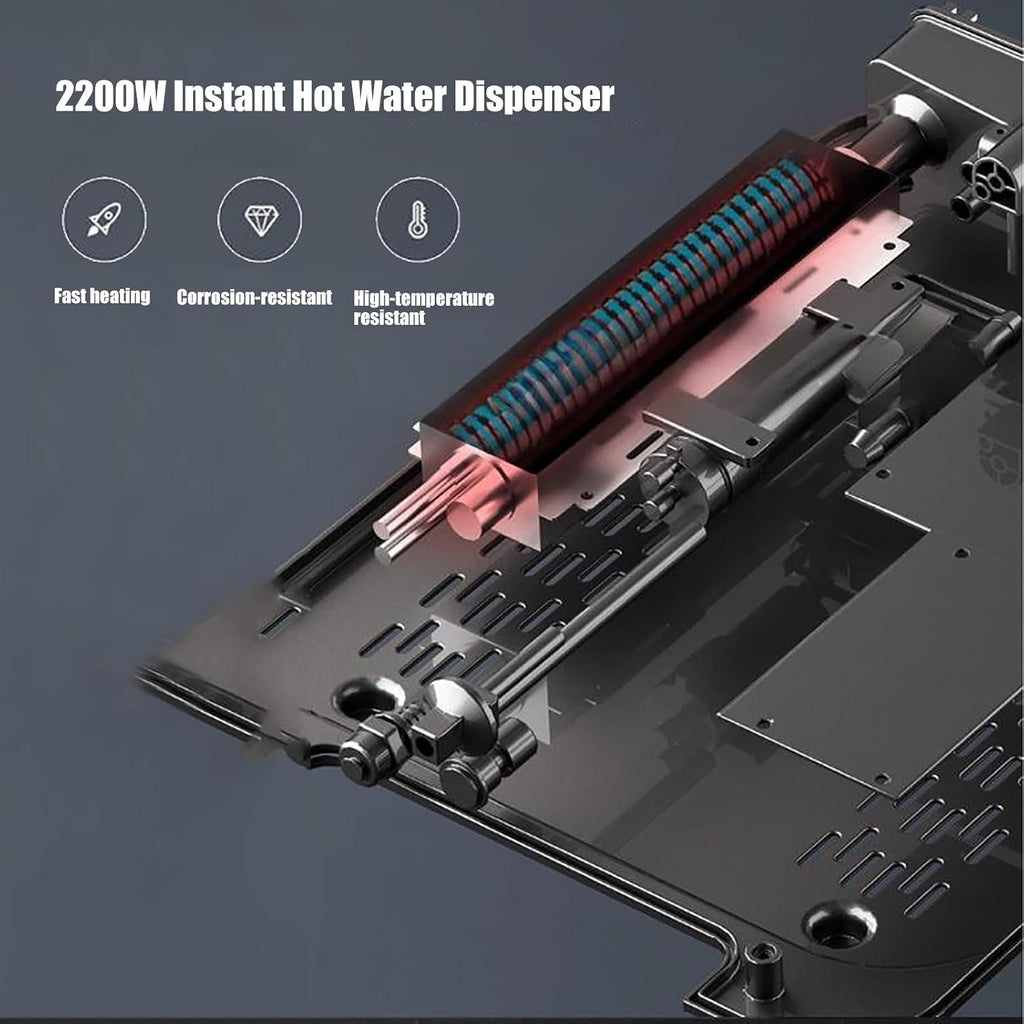 2200W Hot and Cold Water Dispenser, Wall-Mounted Instant Water Dispenser with Child Lock, Hot Waters 20L/h, for Home, Commercial(Black)