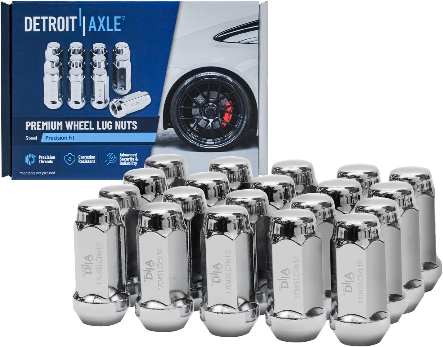 Detroit Axle - Brake Kit for 02-05 Ford Explorer Mercury Mountaineer, Front & Rear Drilled & Slotted Disc Brake Rotors Wheel Bearing & Hubs Wheel Lug Nuts 2002 2003 2004 2005 Replacement