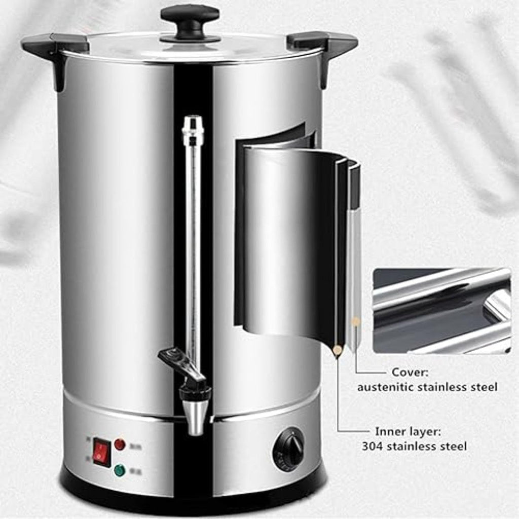 Electric Tea Urn,40L Commercial Stainless Steel Hot Water Urn Cateurn with Tap, Insulated Bucket for Coffee Water Milk,25L