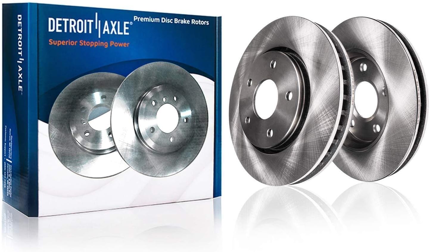 Detroit Axle - Front Wheel Bearing Hubs Brake Kit for Chevy Malibu Impala Equinox GMC Terrain Buick Regal LaCrosse Saab 9-5, Brake Rotors Brake Pads Wheel Bearing Hubs Wheel Lug Nuts Replacement