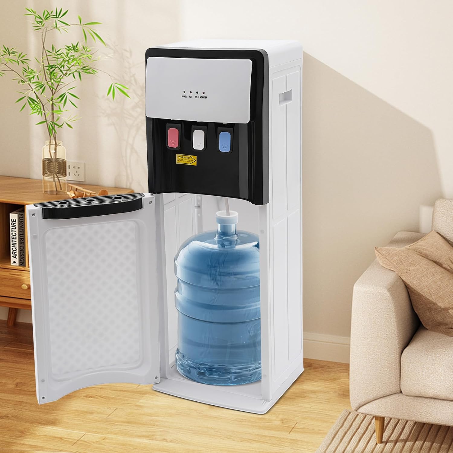 Bottom Loading Water Dispenser,Hot and Cold Water Dispenser,500W Heating & 90W Cooling,Design for Home,Office,and Commercial Use - White