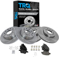 TRQ Front and Rear Ceramic Brake Pad and Rotor Set Compatible with 10-13 Audi A3 Quattro with 272mm Diameter Rear Rotors with 288mm Diameter Front Rotors, 12 Volkswagen Golf