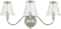 Quoizel McKinney Bath Vanity Light, 23 Inch 3-Light Bathroom Fixture, Brushed Nickel Modern Industrial Light, 60W Max, for Bathroom, Bedroom or Kitchen