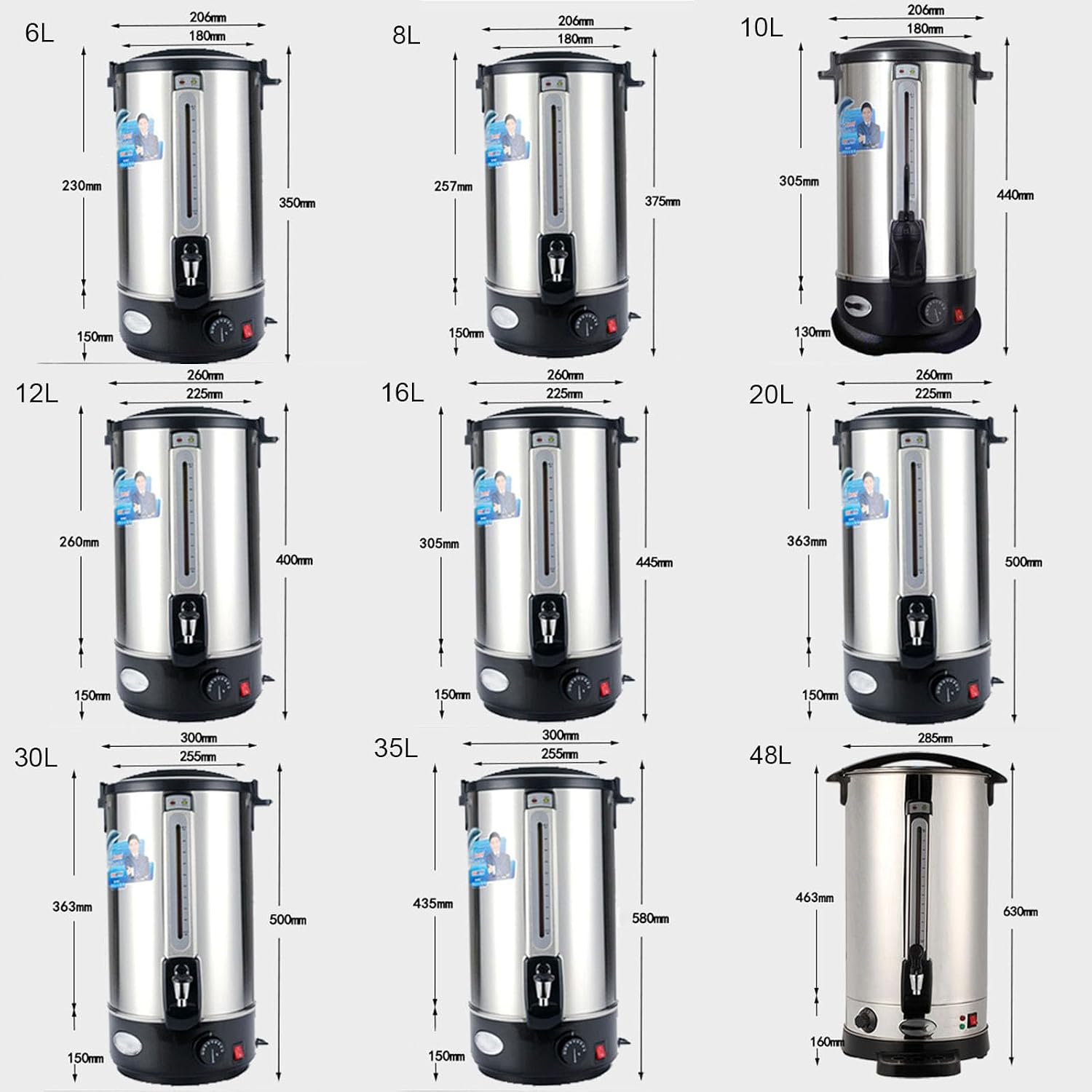 Stainless Steel Commercial Hot Water Urn Dispenser, Double Wall Stainless Steel Insulation Bucket Milk Tea Shop, for Party Chocolate Beverage(20L)