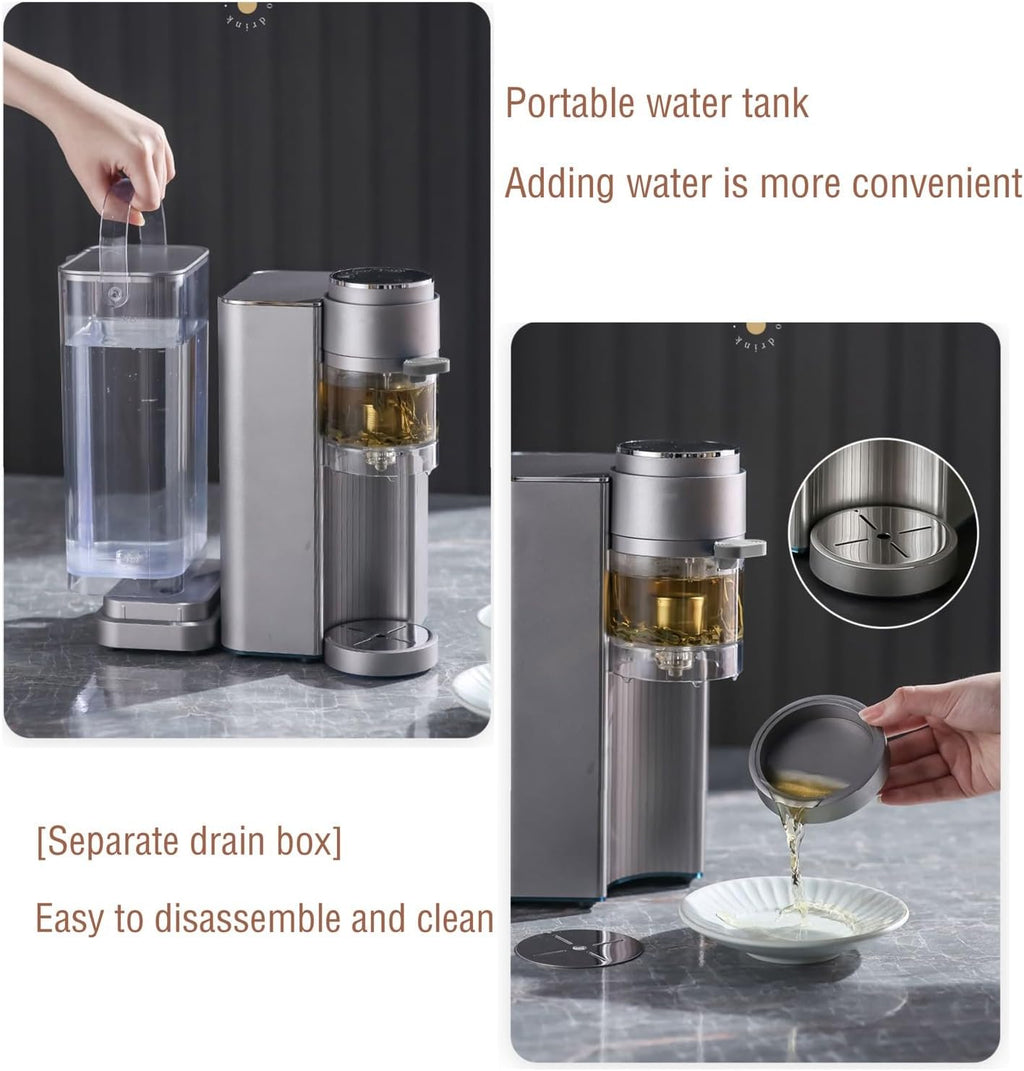 instant hot water dispenser Fully automatic household tea/coffee all-in-one smart hot water kettle capacity 2L(Color:a,Size:110V)