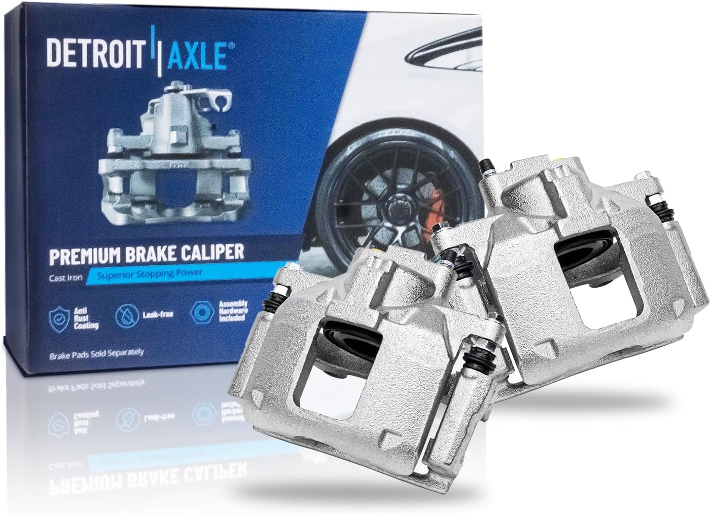Detroit Axle - Front Brake Kit for 2009 2010 2011 2012 Dodge Journey, Drilled & Slotted Disc Brake Rotors Ceramic Brakes Pads Brakes Calipers Replacement: 11.89' inch Rotor