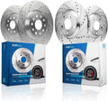 Detroit Axle - Disc Brake Rotors for 2014-2019 Cadillac CTS, Drilled and Slotted Replacement : 13.58' inch Front and 12.40' inch Rear Rotor