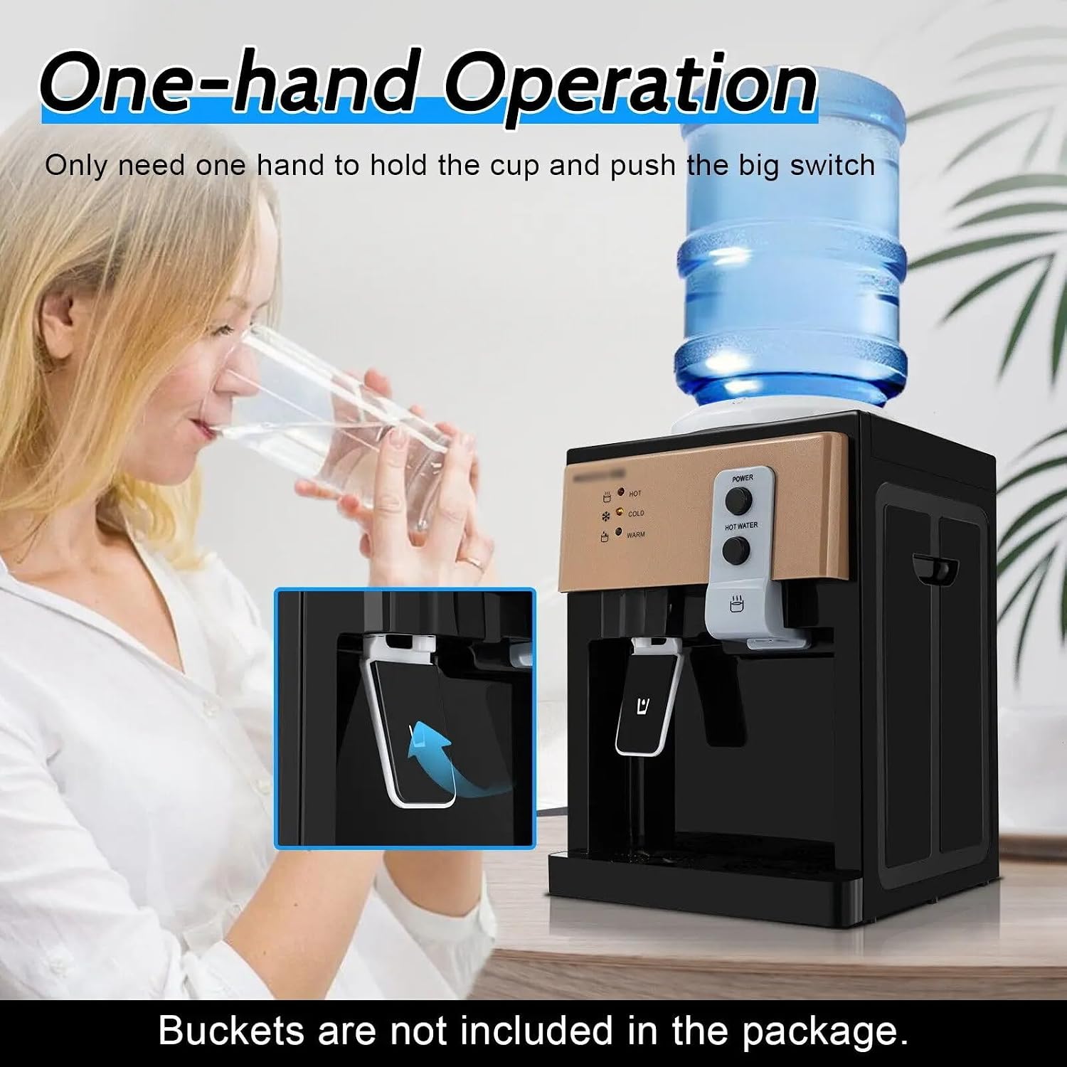 Water Dispenser 5 Gallon Freestanding Top Loading Countertop Water Dispenser Warm & Hot & Cold Water Cooler Home Office Use Water Cooler