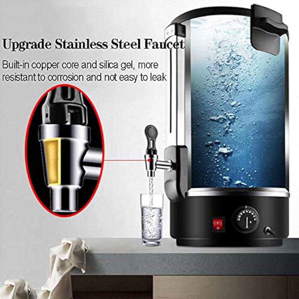 Stainless Steel Commercial Hot Water Urn Dispenser, Double Wall Stainless Steel Insulation Bucket Milk Tea Shop, for Party Chocolate Beverage(16L)