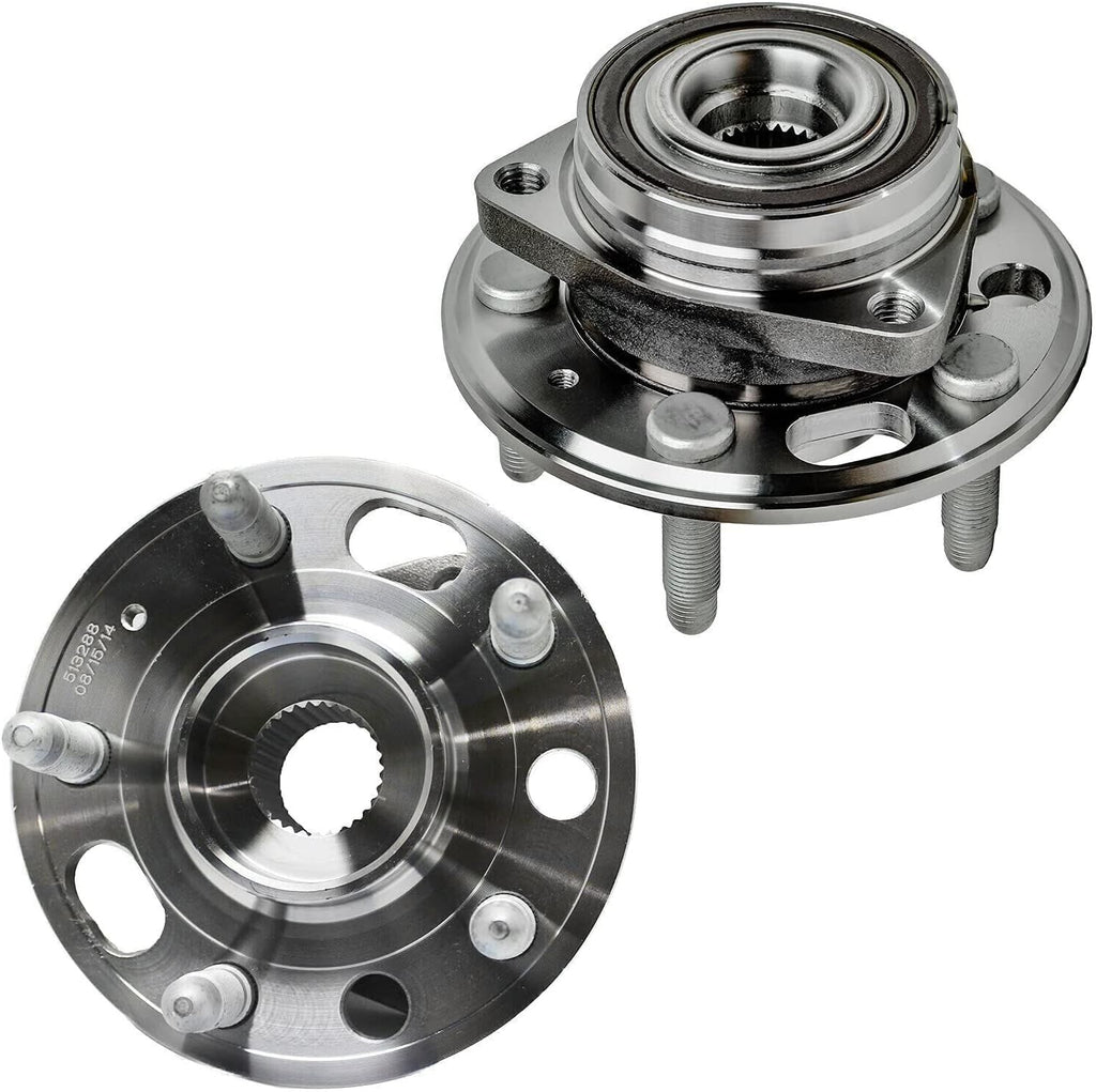 Detroit Axle - Rear Wheel Bearing Hubs Brake Kit for Chevy Malibu Impala Buick LaCrosse Regal Allure Cadillac XTS, Wheel Bearing Hubs Brake Rotors Brake Pads Lug Nuts Socket Keys Replacement
