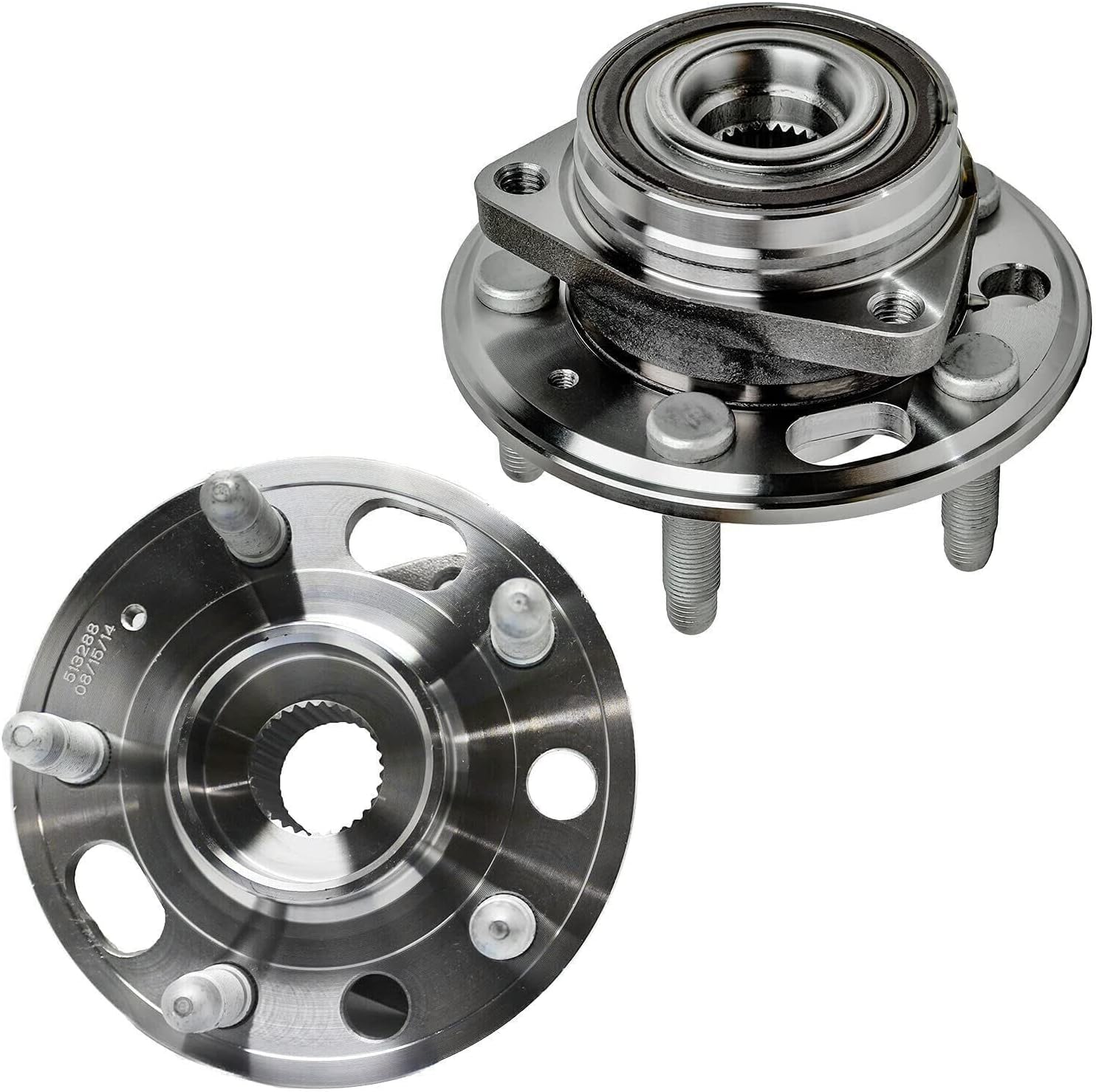 Detroit Axle - Rear Wheel Bearing Hubs Brake Kit for Chevy Malibu Impala Buick LaCrosse Regal Allure Cadillac XTS, Wheel Bearing Hubs Brake Rotors Brake Pads Lug Nuts Socket Keys Replacement
