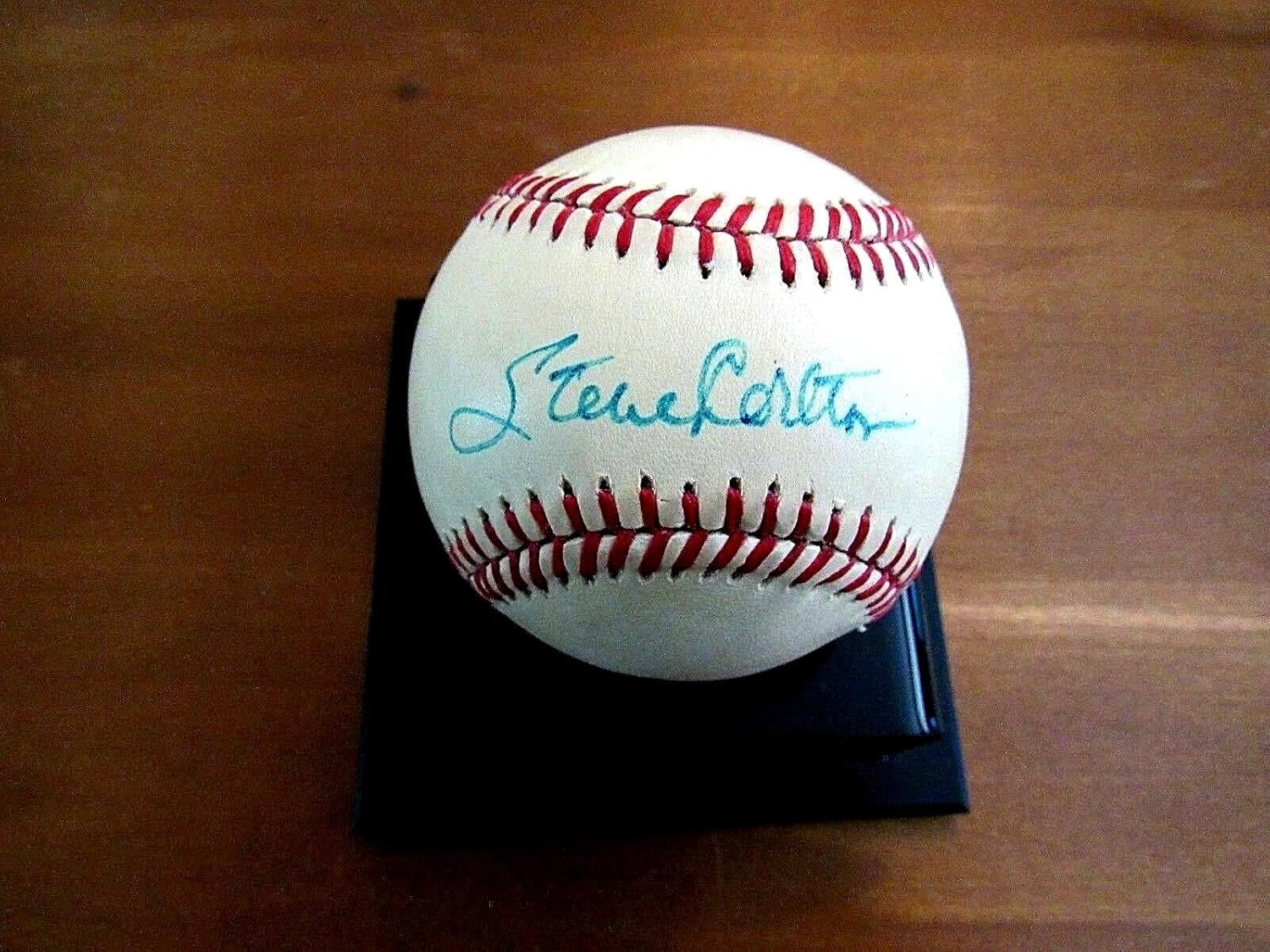 Steve Carlton Phillies Hof Signed Auto Vintage Charles Feeney Onl Baseball Jsa - MLB Game Used Baseballs