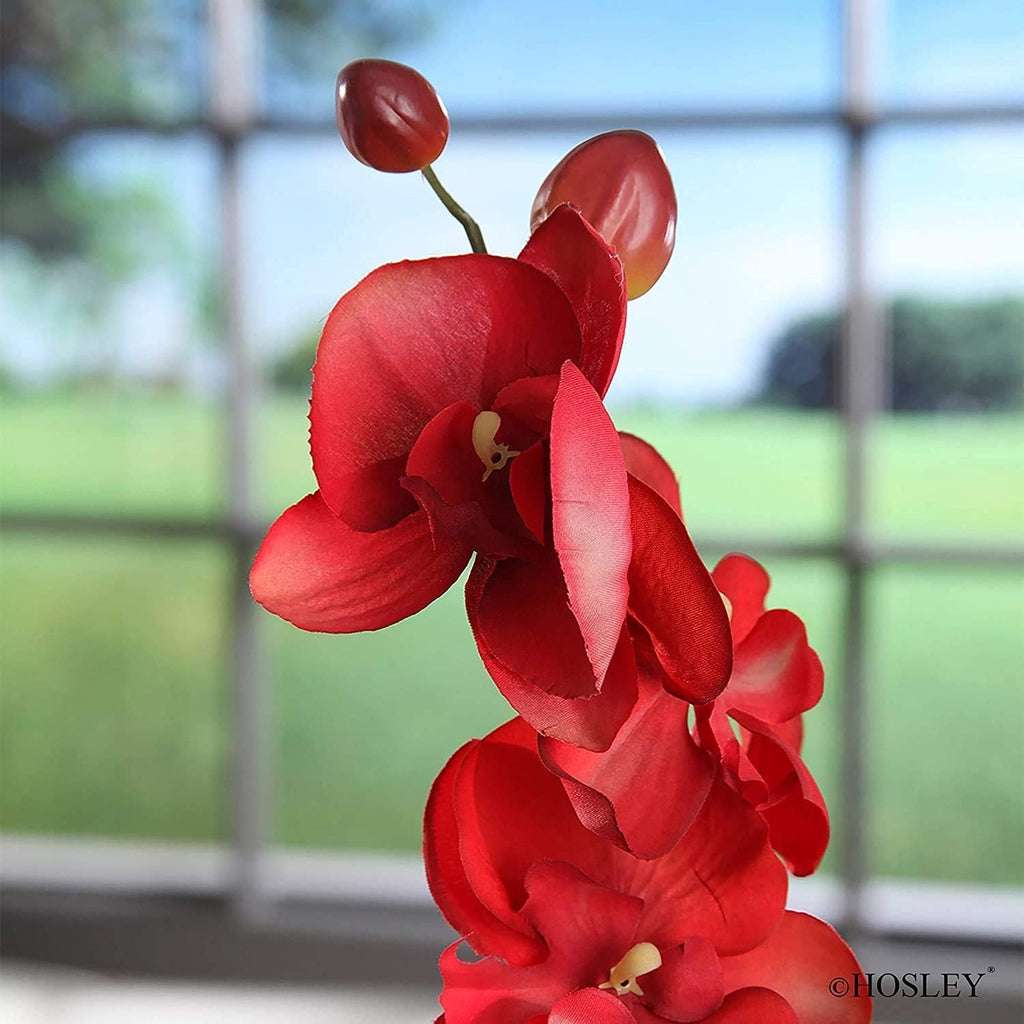 Hosley 144 Pack Artificial Phalaenopsis Orchids – 28' Tall Salmon Fake Orchid Stems for Vases, Wedding Centerpieces, Farmhouse & Home Décor, Office Displays & Flower Arrangements