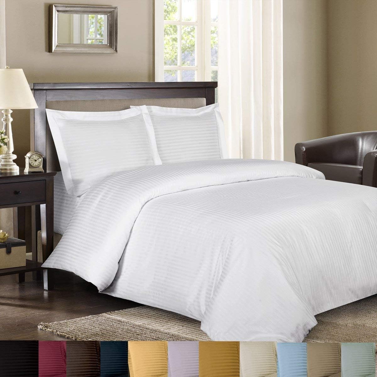 Royal Hotel Bedding Stripe Sheets - Top Split-King: Adjustable King Bed Sheets - 4PC Bed Sheet Set - 100% Cotton - 600 Thread Count - Deep Pocket, Top Split King, Black