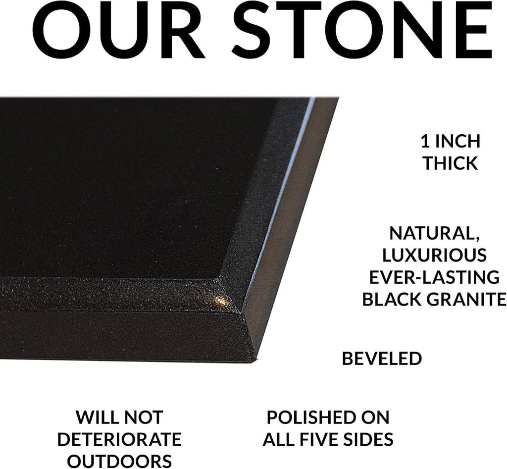 Granite Grave Marker 12x10x1 - Engraved, Personalized w/Photo & Text