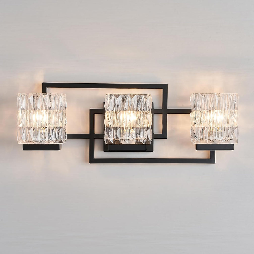 Bathroom Light Fixture Vanity Lighting Fixtures Over Mirror 3 Lights Matte Black Wall Mount Metal Hardwired Bedroom Wall Scone