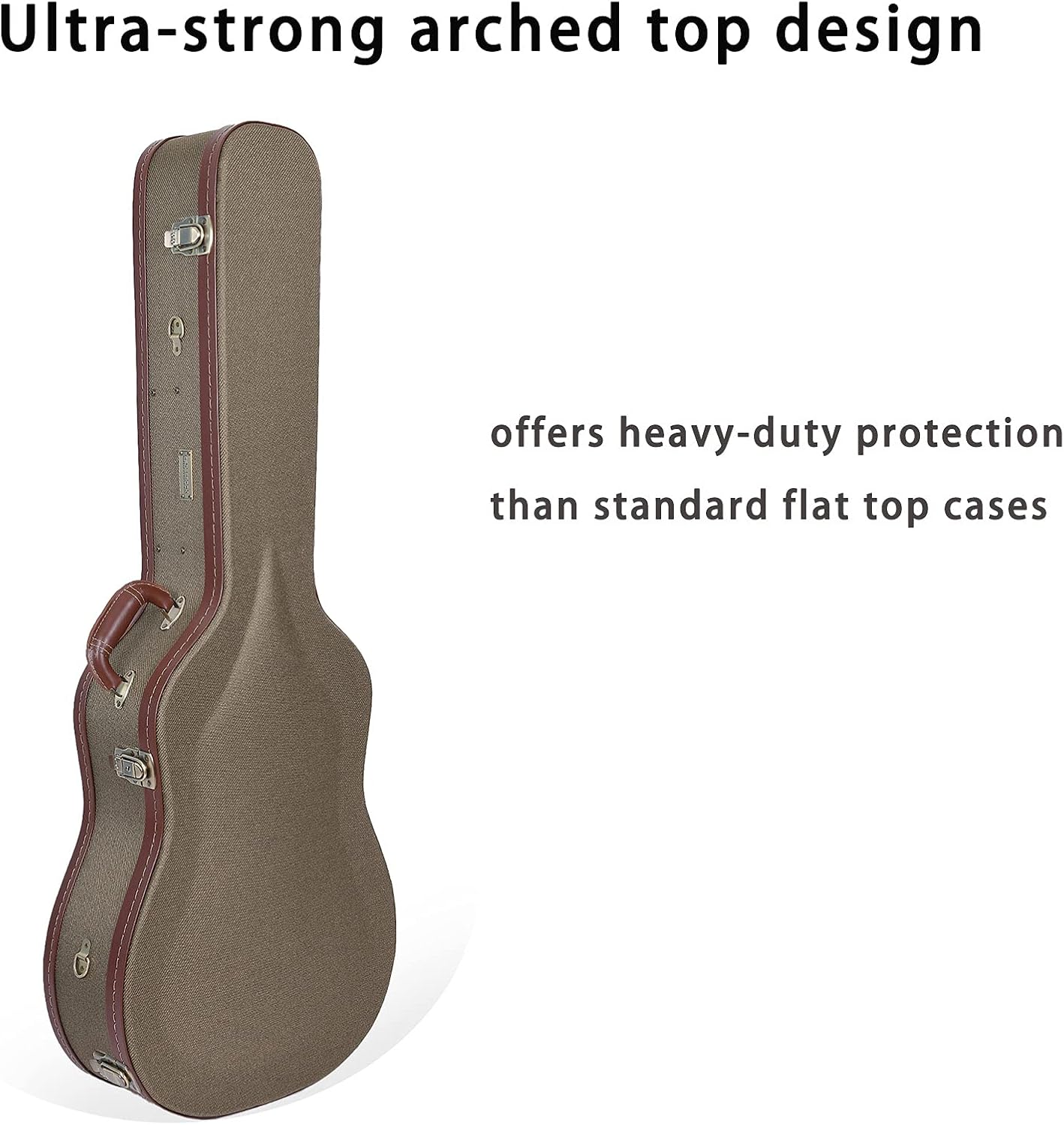 Crossrock Vintage style wood case for Dreadnought Acoustic Guitars with removable shoulder straps-Green(CRW700DGN)