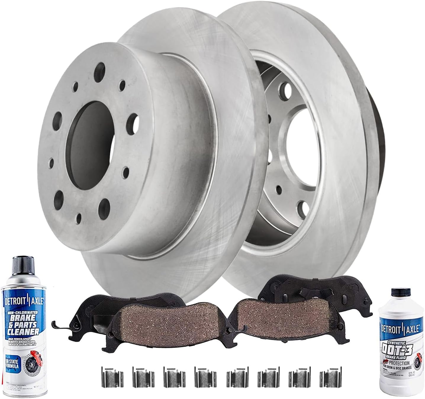 Detroit Axle - Rear Brake Kit for 2014-2021 Ram ProMaster 1500 2500 3500, Disc Brake Rotors Ceramic Brakes Pads 2015 2016 2017 2018 2019 2020 Replacement : 11.01' inch Rotors