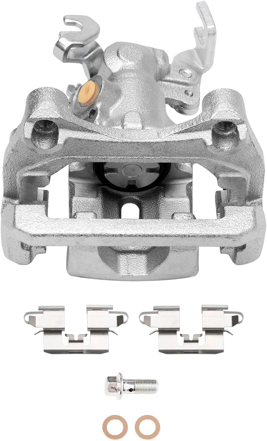 Detroit Axle - Rear Drilled Rotors Brake Pads Left Caliper Replacement for Ford Fusion Lincoln MKZ Zephyr Mazda 6 Mercury Milan - 5pc Set
