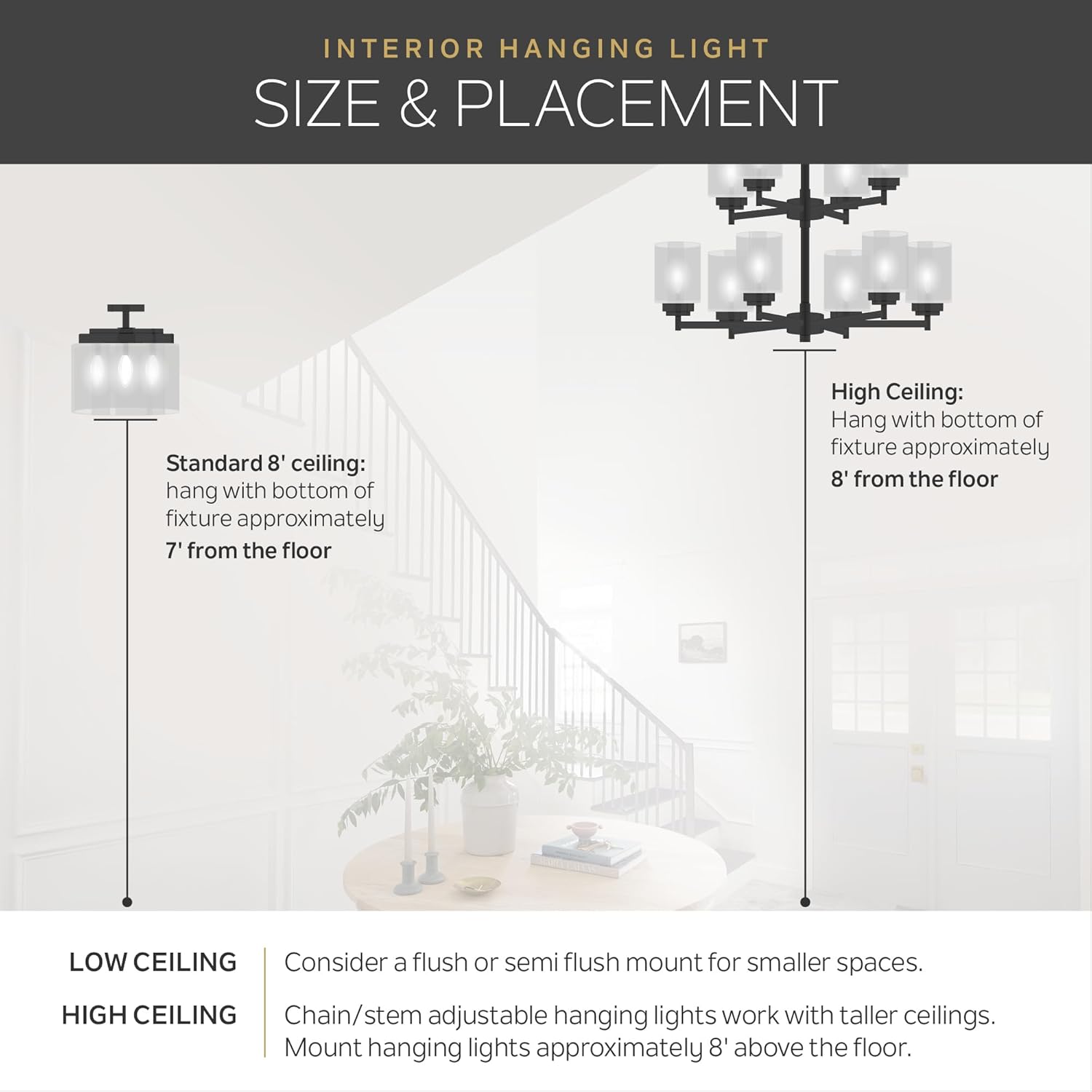 Kichler Shailene 18' Semi Flush Mount Light in Brushed Nickel, 3-Light Round Ceiling Light with Satin Etched White Diffuser, (18' W x 11.25' H), 43692NI
