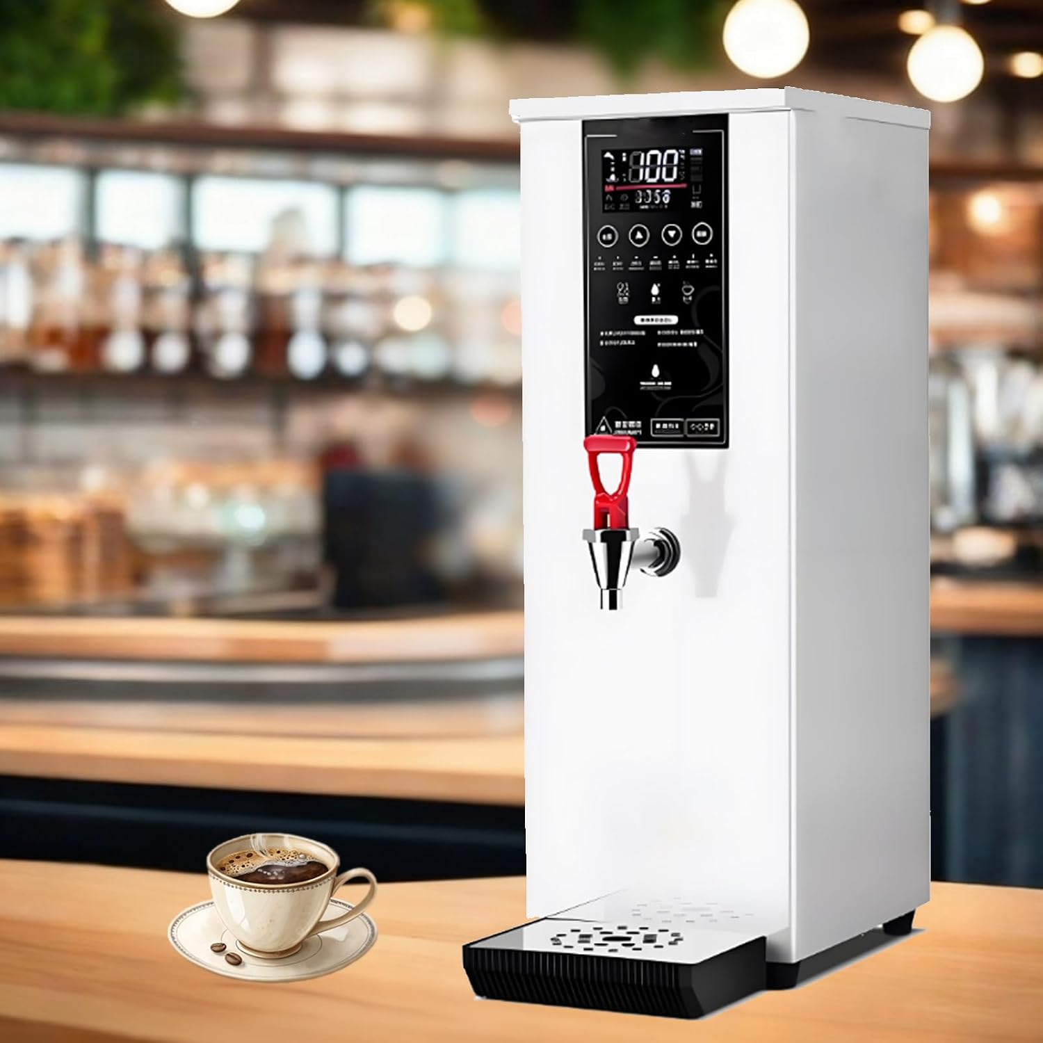 Step-Heating Commercial Hot Water Dispenser,Fast Heating Electric Water Heater, 60L/H Large Capacity Water Dispenser for Catering Party Coffee, Tea, Milk and Hot Drinks Making White