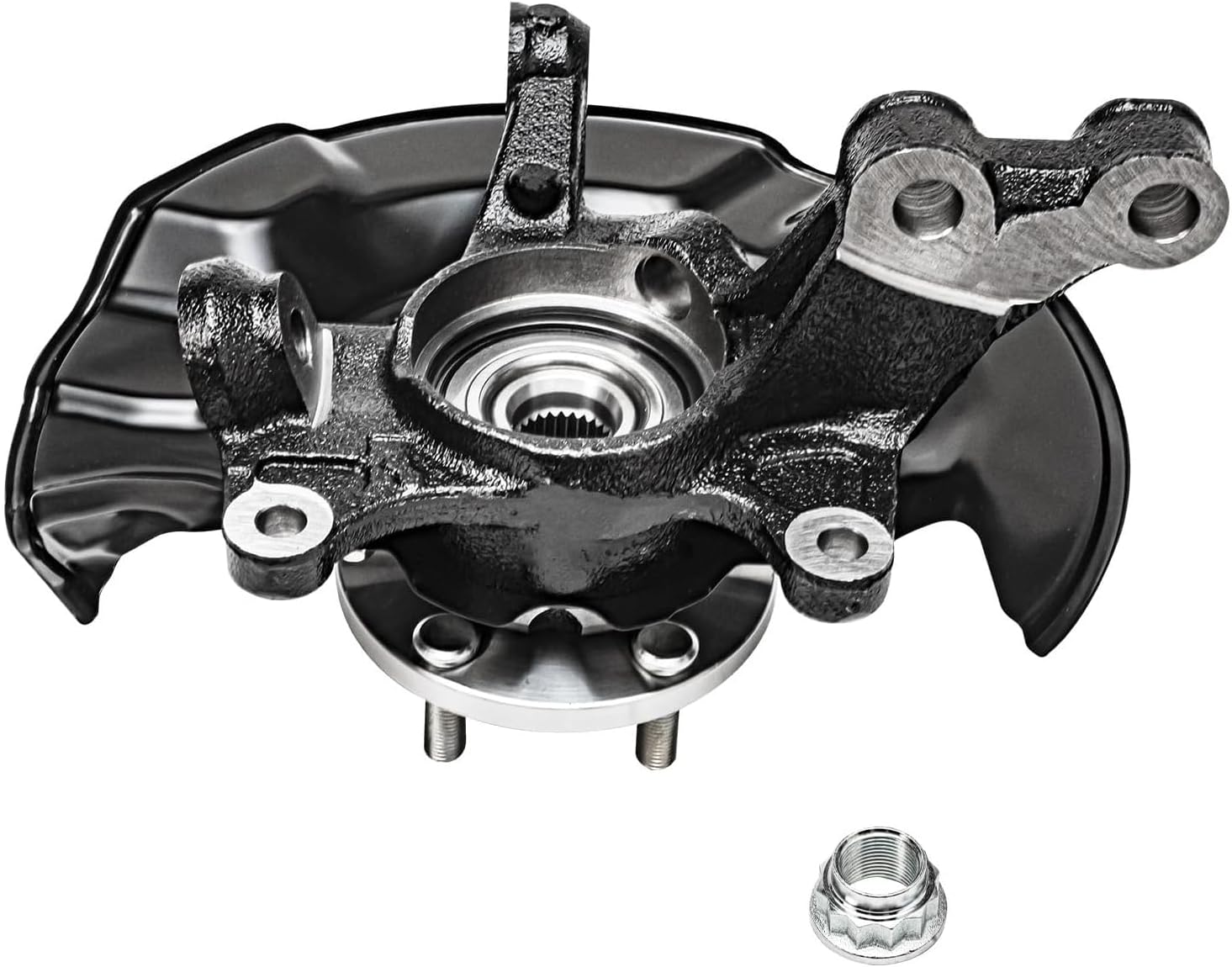 Detroit Axle - Front Brake Kit for 2009-2013 Toyota Corolla Matrix, Steering Knuckles & Wheel Bearing Hubs Drilled and Slotted Brake Rotors Ceramic Brake Pads Disc Brake Calipers Replacement
