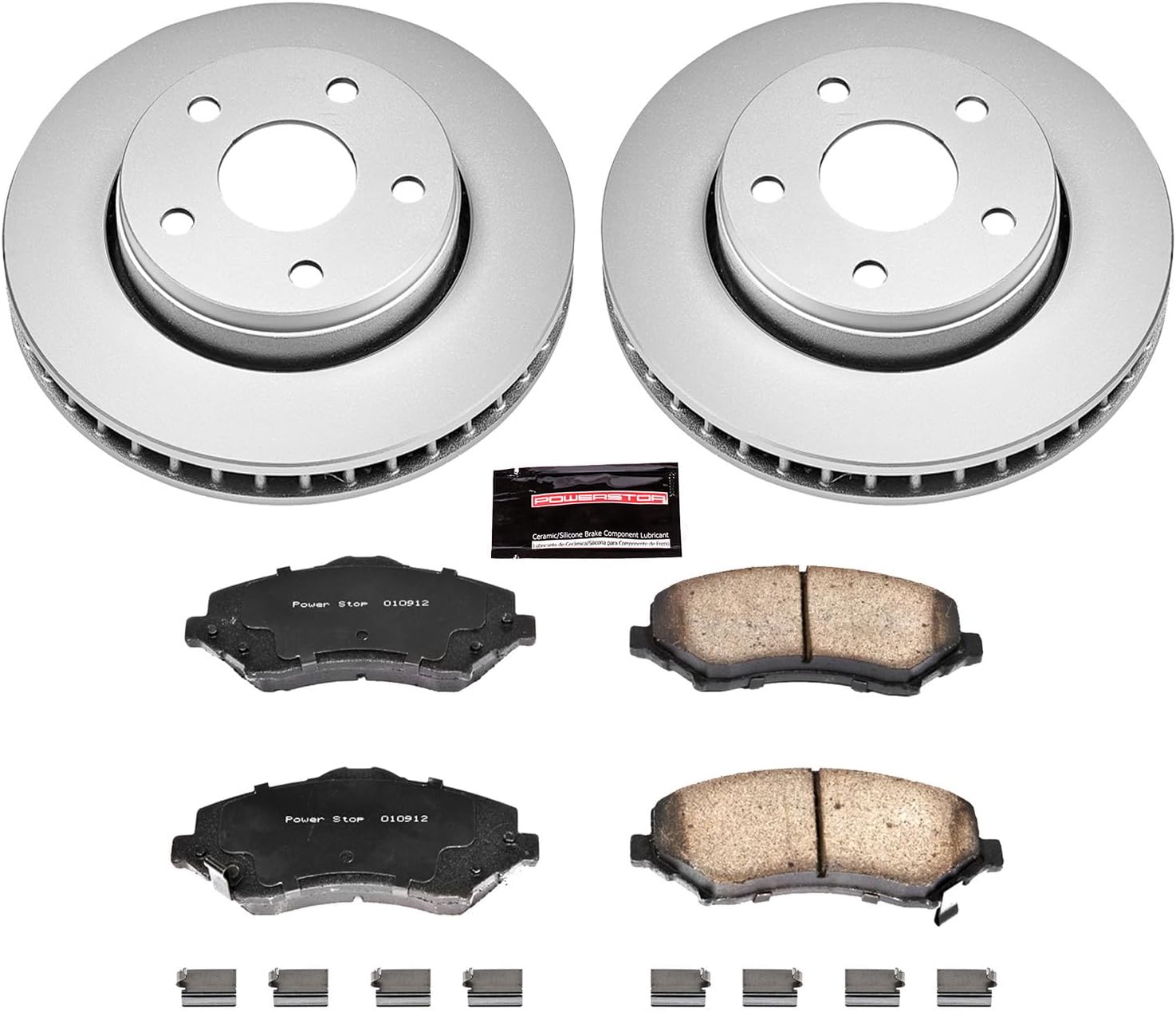 PowerStop Front Brake Kit for Jeep Wrangler 2007-17 | Jeep Wrangler JK 2018 - Fully-Coated Disc Rotors with Z17 Ceramic Brake Pads Replacement, CRK3097