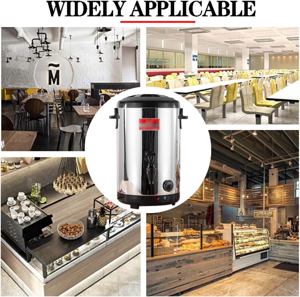 Juice Dispenser Beverage Dispenser, Commercial Hot Water Urn Dispenser with Temperature Control for Coffee, Double Wall Stainless Steel Coffee Urn Thermo-Pot Boiler & Warmer