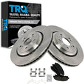 TRQ Front Ceramic Brake Pad and Rotor Set Compatible with 2015-2020 Acura TLX with 320mm Front Rotors